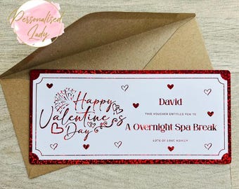 Valentine’s Day Foil Tickets | Romantic Gift for Him or Her | Fully Personalised Valentine Gift