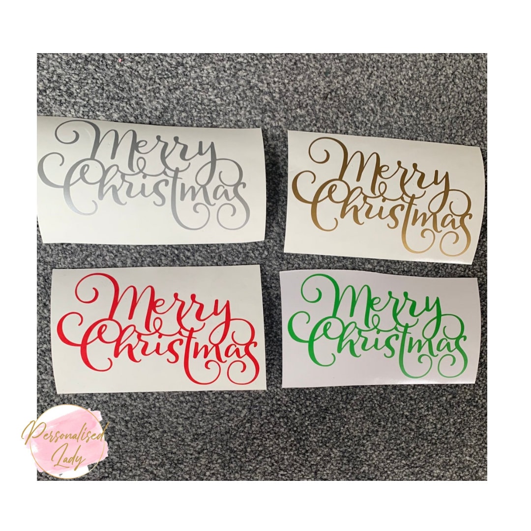 Merry Christmas Vinyl Decals Free Standard Delivery Etsy UK