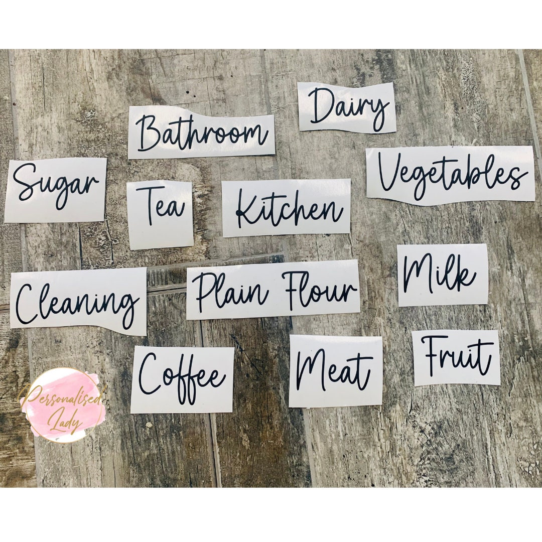 Personalised Sticker Labels Custom Vinyl Decal Words Choose Etsy UK