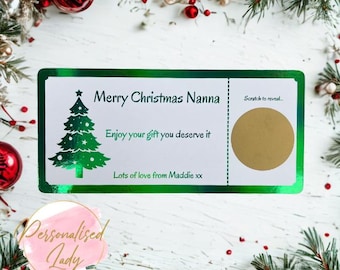 Personalised Christmas Scratch-to-Reveal Gift Ticket