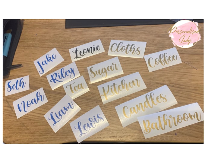 Personalised Sticker Labels Custom Vinyl Decal Words Choose Etsy UK