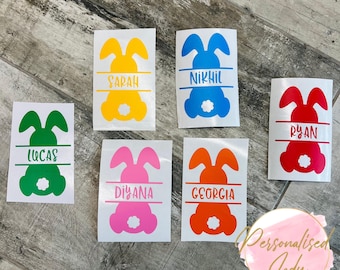 Personalised Easter Bunny Decal: Custom Name Vinyl Decal