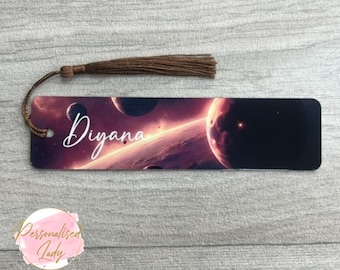 Personalised Space/Galaxy Aluminium Bookmark | Watercolour Style | Watercolour Artwork | Great gift