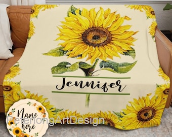 Soft Fuzzy Throw Blanket Watercolor Yellow Sunflower Bee Blankets Lightweight Cozy Warm Fluffy Plush TV Blankets for Living Room Bedroom Bed Couch Chair Creative Sunshine Quote Flower Art 