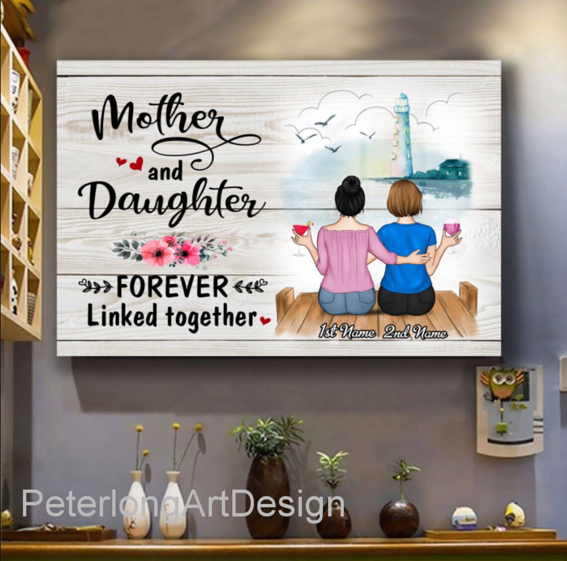 Mother and Daughter Canvas for mother's day gift Forever Etsy