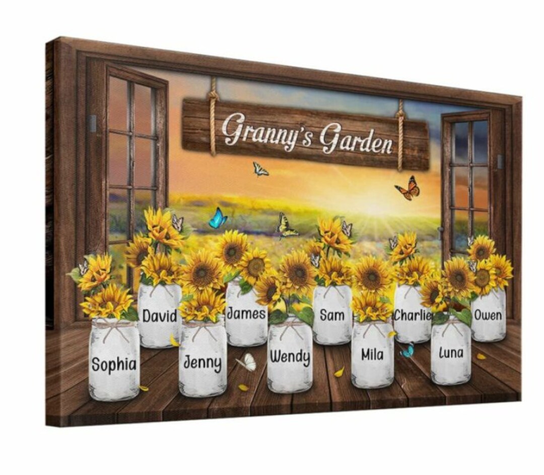 Grandma's Garden Canvasgrandma's Garden Wall Art Etsy