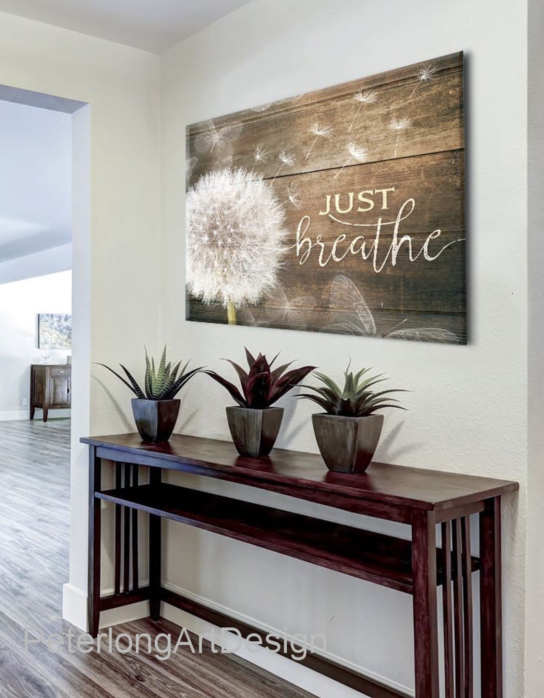 Just Breathe Canvas Just breath Wall Art For Living Room Etsy