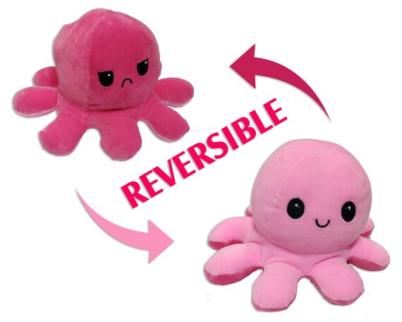REVERSIBLE OCTOPUS PLUSH Emotion Octopus Plushie TikTok | Etsy