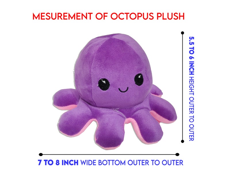 REVERSIBLE OCTOPUS PLUSH Emotion Octopus Plushie Tiktok | Etsy