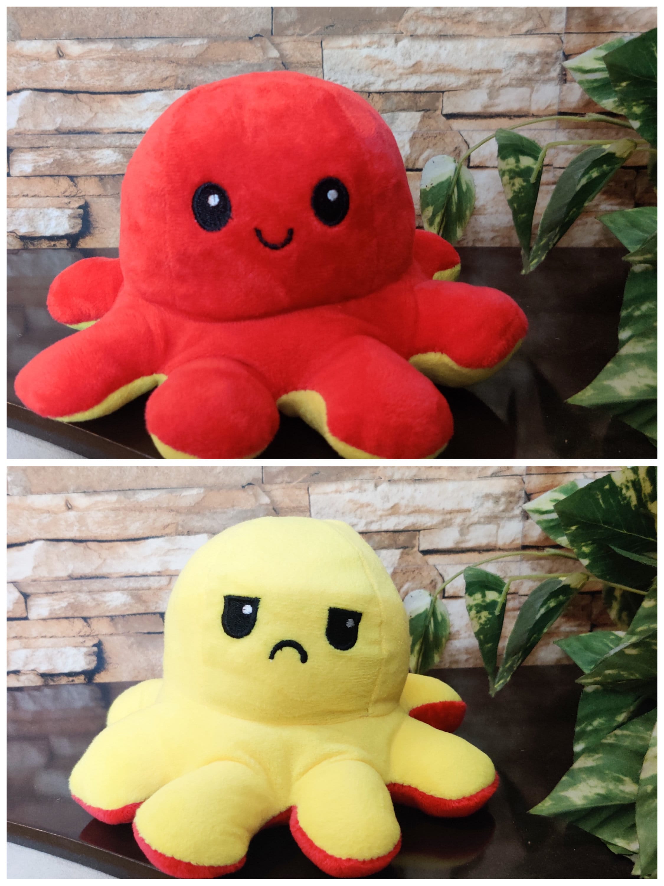 REVERSIBLE OCTOPUS PLUSH Emotion Octopus Plushie TikTok Etsy