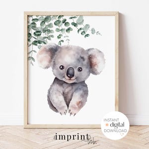 Printable Koala Print, DIGITAL DOWNLOAD, Neutral Nursery Decor, PRINTABLE art, Nursery, Australian Animal Print, Aussie Animals, Koala Art
