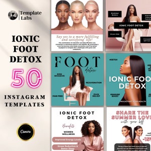 Foot Detox Flyer, Ionic Foot Detox, Feet Detox Flyer, Foot Detox Chart, Instagram Post Canva Template, Instagram Content, Social Media Flyer