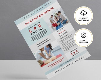 Editable CPR Class Flyer Template: First Aid Training (edit in Canva ...