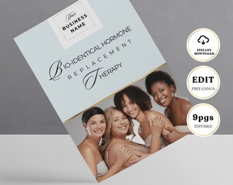 BioIdentical Hormone Replacement Therapy Flyer Template, BHRT Template, Hormone Clinic, Editable Canva, Canva Template, DIY Flyer
