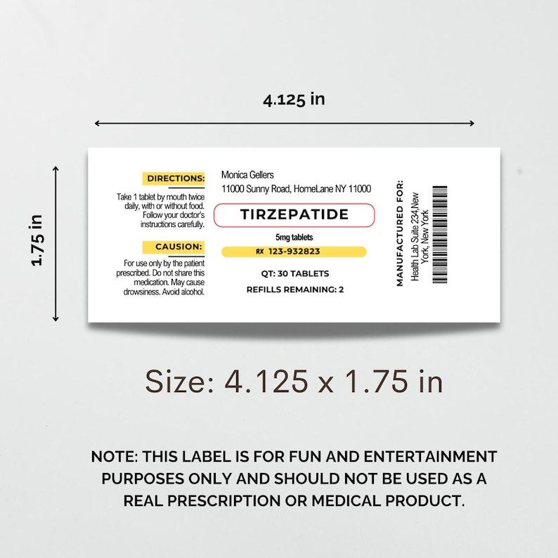 Prescription Label, Editable Prescription Label, Funny Prescription ...