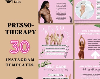 Pressotherapy, Instagram Posts, Instagram Content, Canva Template, Editable Social Media Template, MedSpa Canva, DIY Social Media Flyer