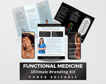 Functional Medicine Brand Kit, Functional Medicine Bundle, Functional Medicine Video, Branding Kit Canva, Functional Medicine Clinic Content