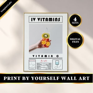 IV Therapy Poster, IV Hydration Poster, Iv Vitamin Therapy, IV Infusion, Iv Drip Therapy, Printable Wall Art Decor, Digital Download, 4sizes