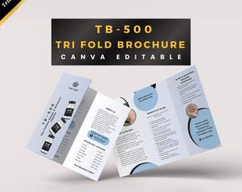 TB-500 Trifold Brochure Template, Canva Brochure, Editable Brochure, P. Therapy Template, Canva Template, Fully Editable