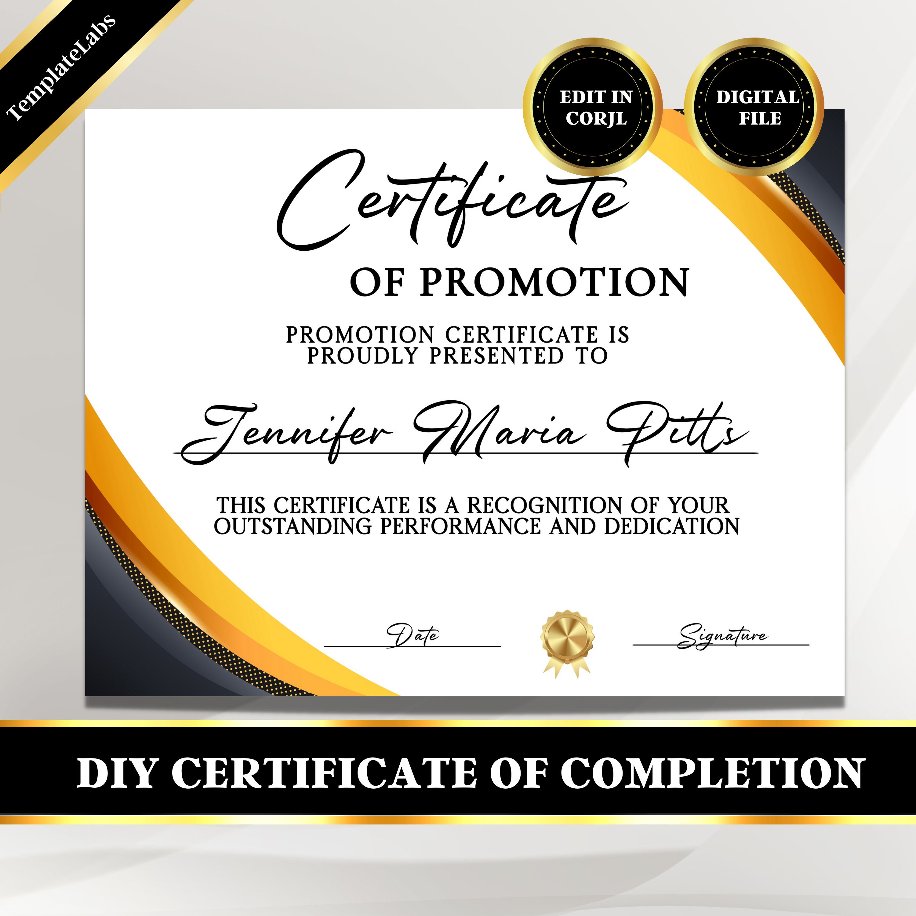 Certificate of Promotion, Promotion Template, Certificate Template ...