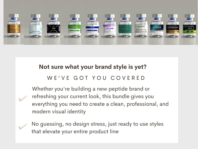 Peptide Labels, Pep Label Template, Printable Label, Reta Label Template, Editable Label, Canva Templates, 1100 Templates, DIGITAL DOWNLOAD image 2