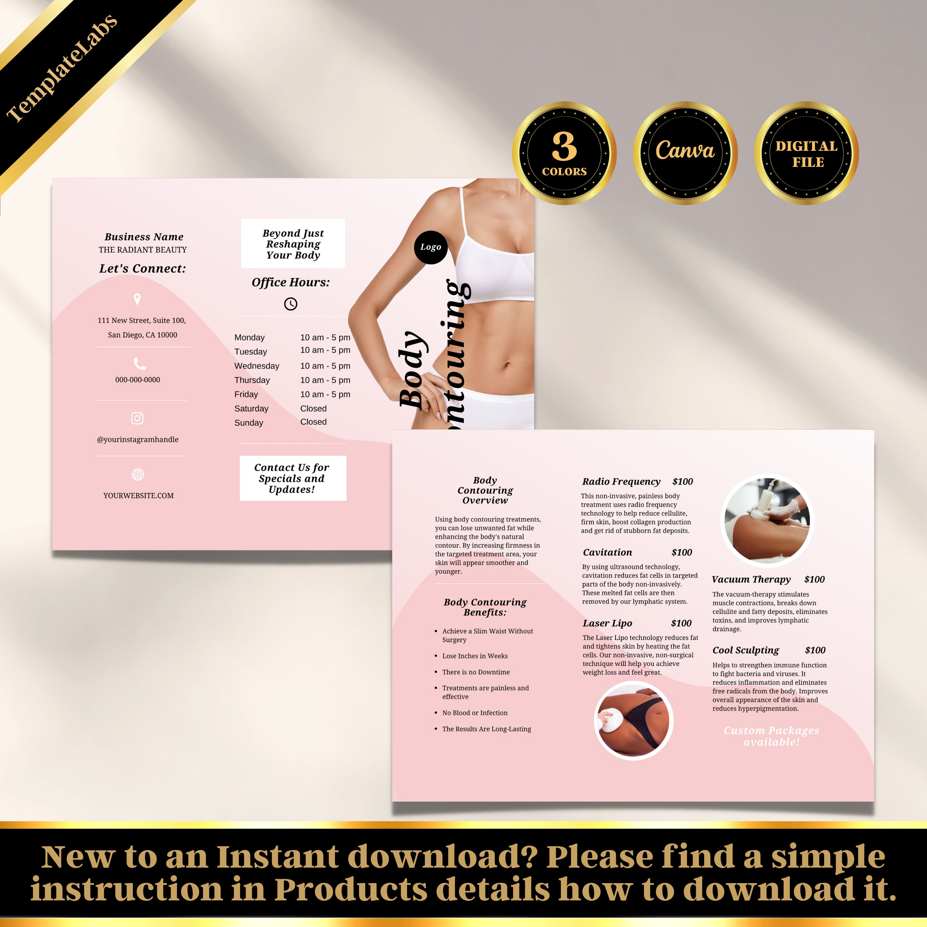 Body Contouring Price List Brochure Body Sculpting Brochure Etsy