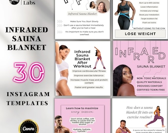 Infrared Sauna Blanket, Instagram Posts, Social Media Templates, Canva Instagram Template, Social Media Flyer, Edit in Canva, DIY Template