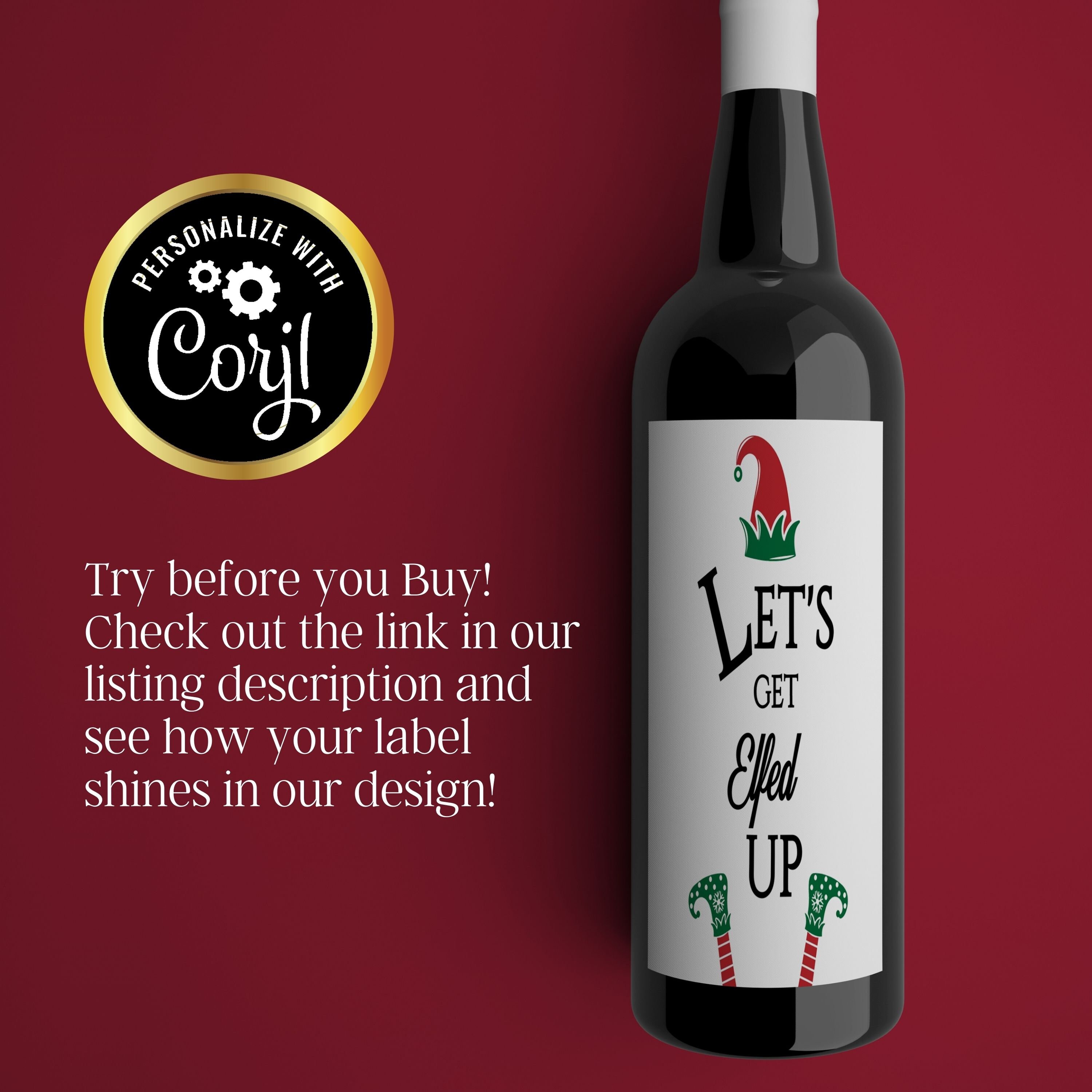 Funny Christmas Wine Label Funny Wine Bottle Label Christmas - Etsy