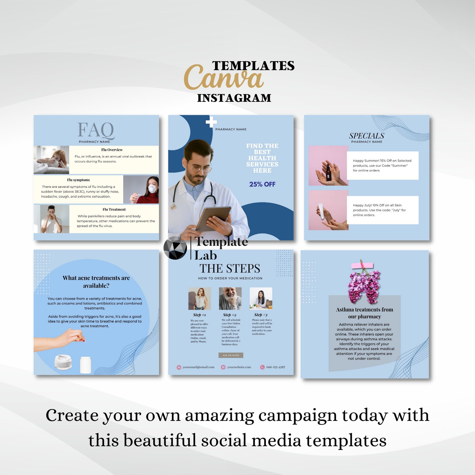 Pharmacy Template Pharmacy Design Instagram Template - Etsy