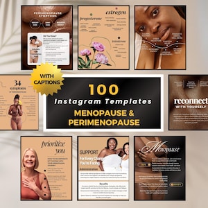 Modelos para Instagram sobre Menopausa, Coaching para Perimenopausa, Equilíbrio Hormonal, Posts para Instagram, Modelos para Instagram sobre Perimenopausa, Modelos do Canva