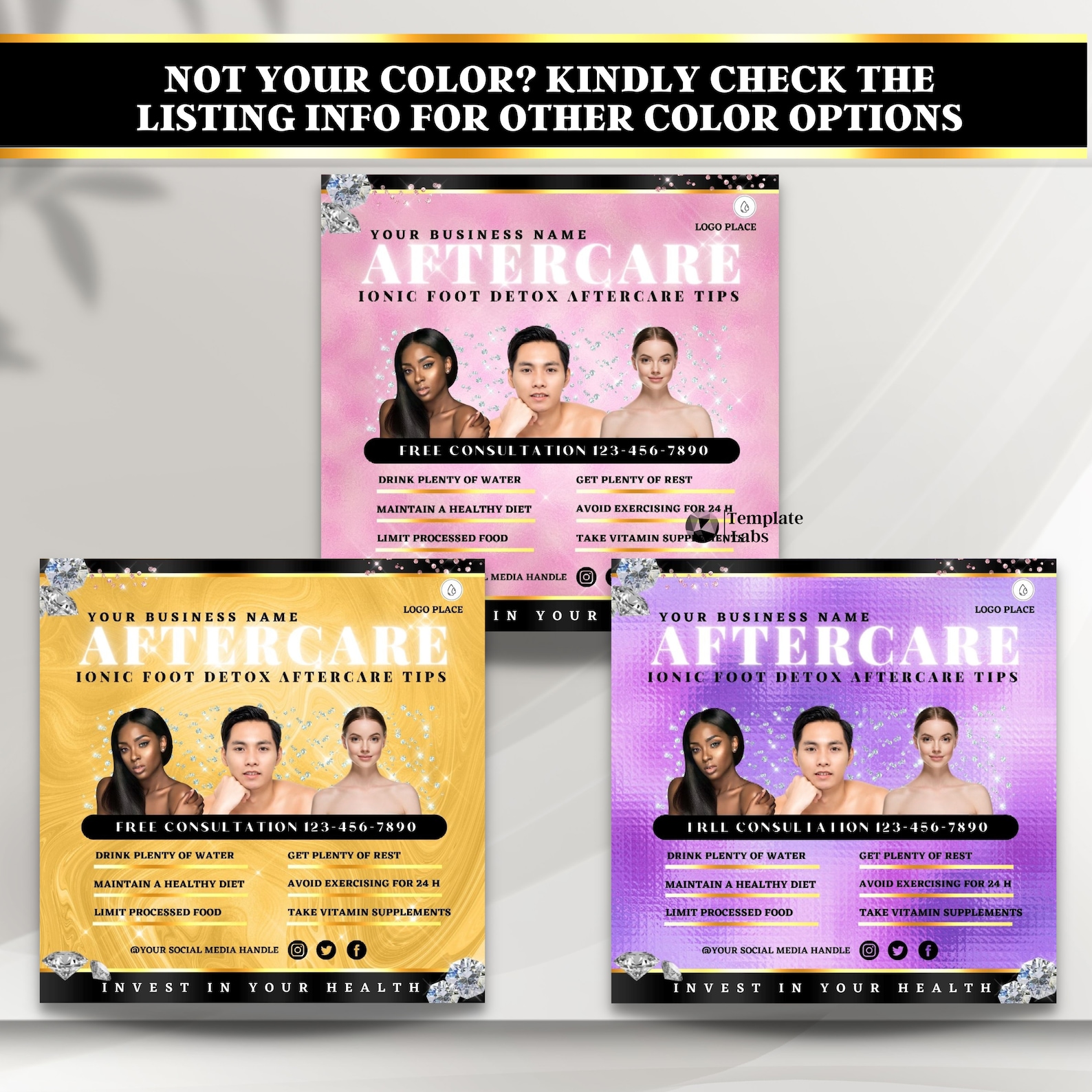 Ionic Foot Detox Ionic Foot Bath Social Media Flyer Etsy