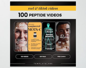 Peptide Therapy Social Media, Peptide Reels, Peptide Videos, Peptide Therapy MedSpa Advertising, Instagram Templates, TikTok Videos