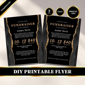 Fundraiser Flyer Template, Charity Invitation, Fundraising Flyer, Fundraising Card, Charity Card, Edit in Canva, DIY File, Digital Download