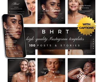 BioIdentical Hormone Replacement Therapy, BHRT Social Media,  Hormone Template, Hormone Replacement Instagram Template, BHRT Template