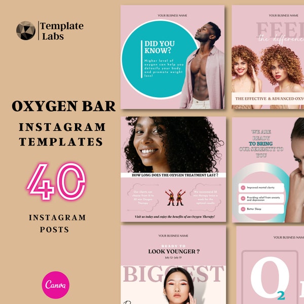 Oxygen Bar, Oxygen Therapy, Instagram Post, Canva Template, Social Media Templates, Instagram Marketing, Marketing flyer, Instagram Content