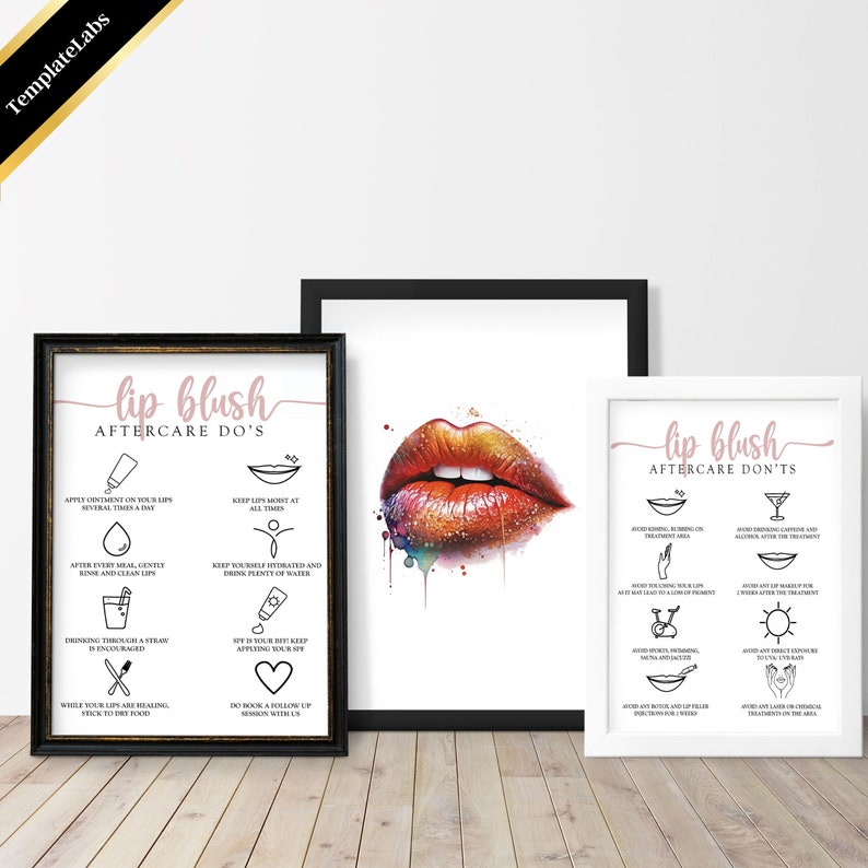 Lip Blush Aftercare Poster Lip Blush Poster Permanent Makeup Etsy