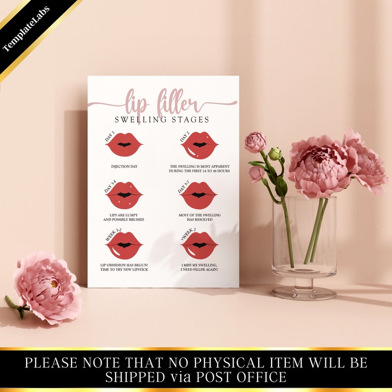 Lip Filler Aftercare Poster Lip Filler Journey Lips Etsy