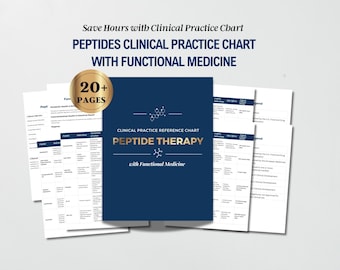 Peptide Quick Reference Guide, Peptide Dosing Cheat Sheet, Peptide Chart Template, Canva Template, Peptide Reference Chart
