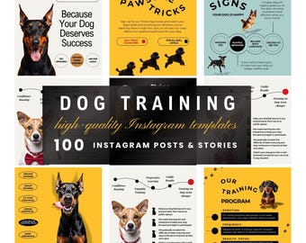 Dog Training Social Media, Dog Training Template, Dog Trainer, Dog