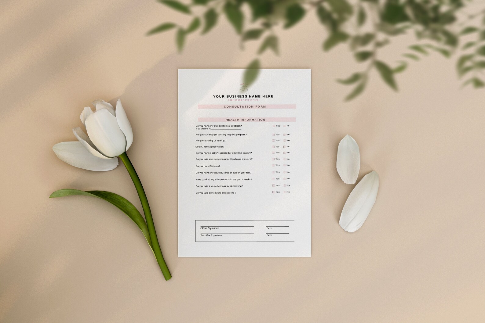 Foot Detox Consent Form Ionic Foot Detox Consultation Form - Etsy