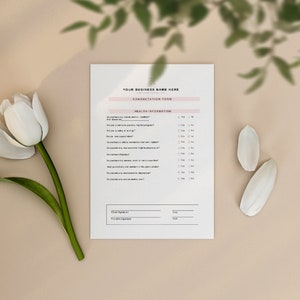 Foot Detox Consent Form, Ionic Foot Detox, Consultation Form, Editable ...