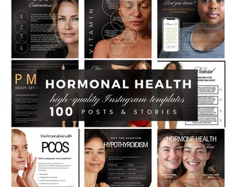 Hormone Social Media, Hormone Templates, Hormone Health, Health Coach Flyer, Wellness Coach Instagram Template, Canva Design Editable