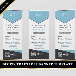 IV Hydration Retractable Banner, Roll Up Banner Template, Event Banner, Fully Editable Template, Canva Banner, DIY File, 30 x 80 in
