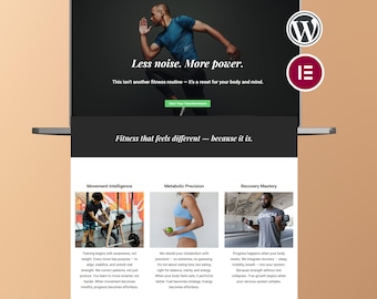 Personal Trainer Website Template Wordpress, Trainer Website Template, Fitness Coach, Fitness Website Theme, WordPress Theme, Elementor