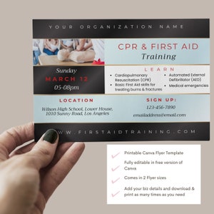 CPR Training Flyer, CPR Flyer, Cpr Template, Cpr First Aid and ...