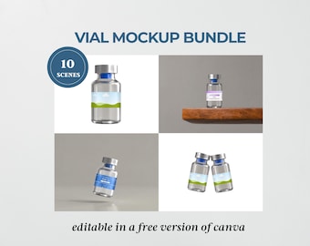 Peptide Vial Mockup, Canva Mockup, Vial Mockup Canva, Vial Label Mockup, Glass Vial Mockup, Mockup Template, Mockup Drag and Drop, Canva DIY