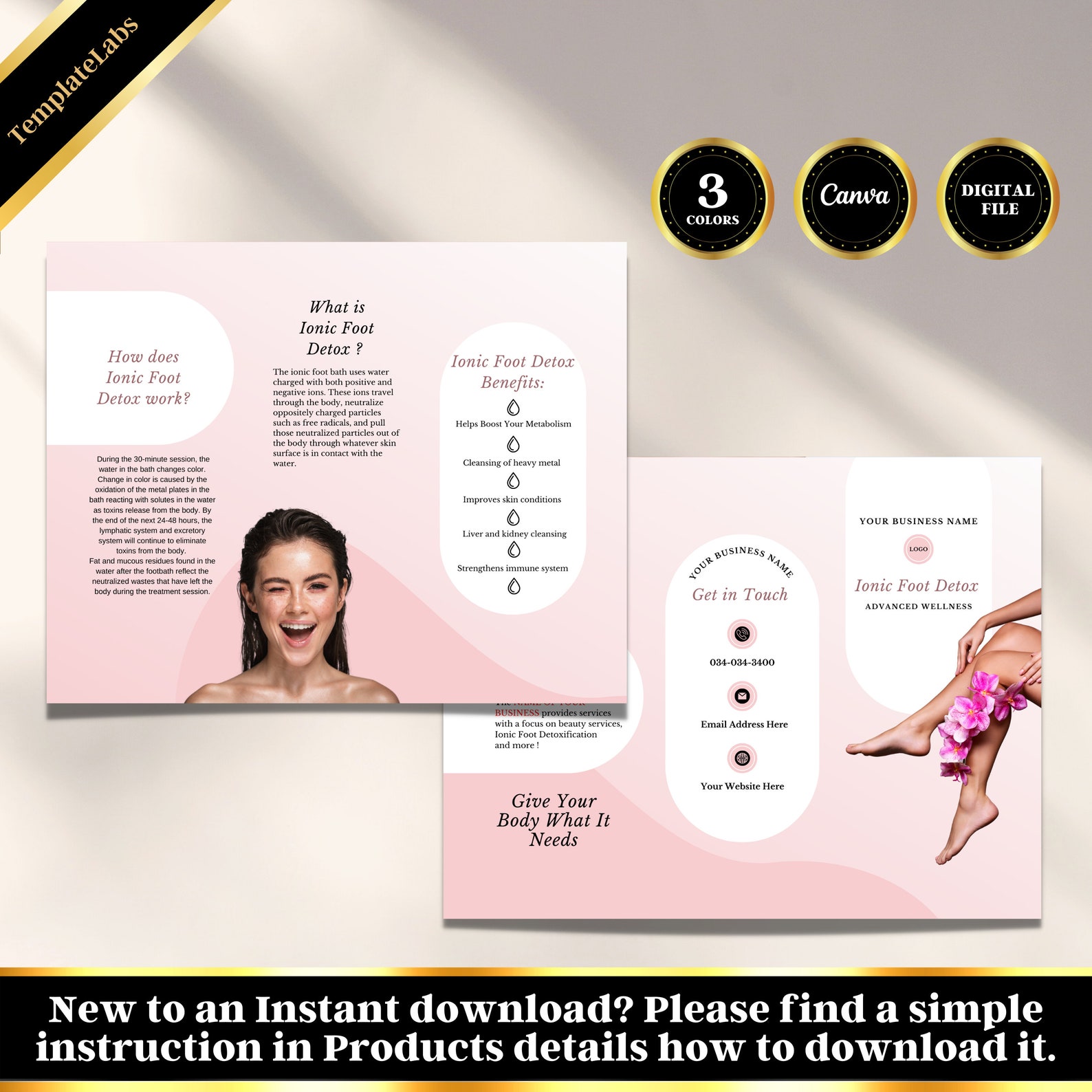 Ionic Foot Detox Brochure, Foot Detox, Ionic Foot Bath, Tri Fold ...