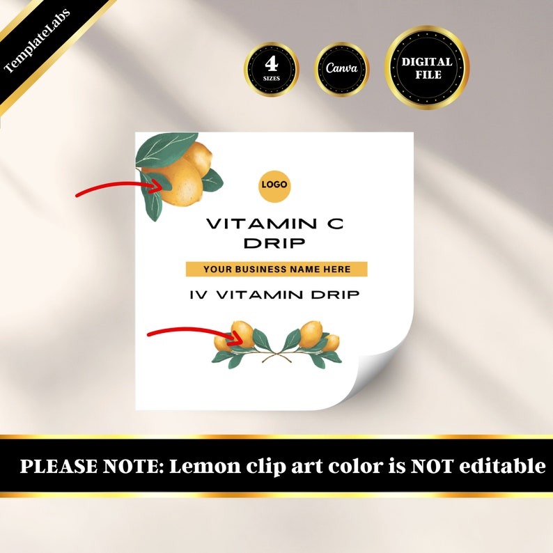 IV Bag Label IV Vitamin Drip DIY Label Printable Label Etsy