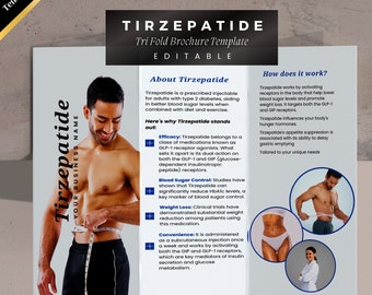 Broschüre zur Gewichtsabnahme, Flyer zur Gewichtsabnahme, dreifache Broschüre, druckbare Vorlage, bearbeitbare Canva-Vorlage, DIY-Broschüre