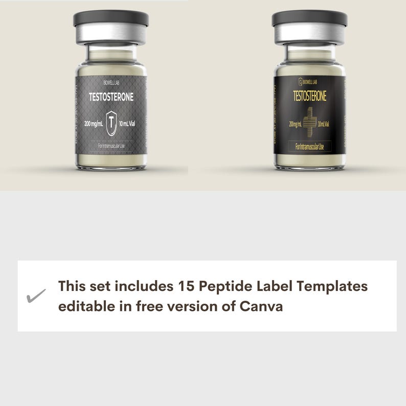 Testosterone Labels Test. Label Template, TRT Label Printable, HRT Label Design, Editable ...